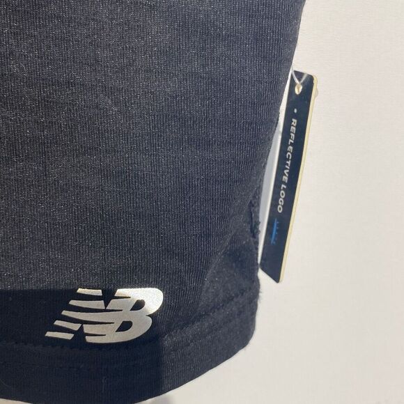 New Balance Unisex Black Reflective Logo Fleece Neck Tube Gaiter Size 16x10 NWT - Picture 2 of 6